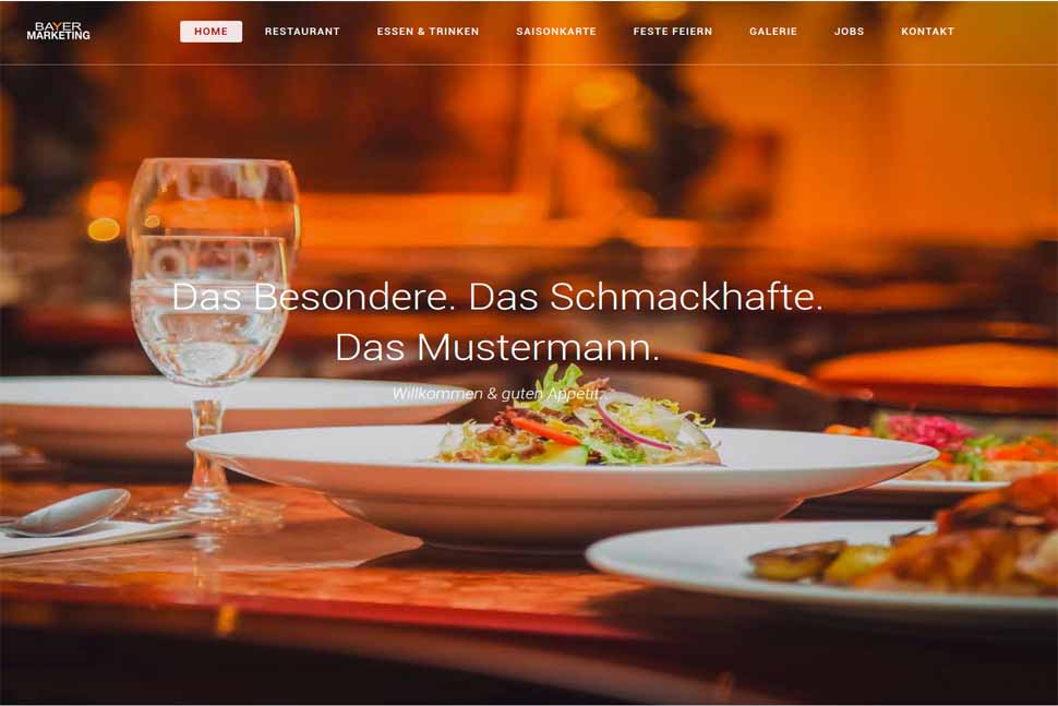 Homepage Restaurant Vorlage