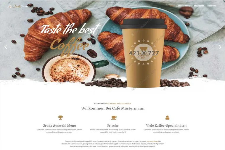 Website-Vorlage für Café und Bistro