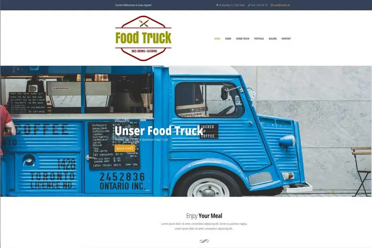 Mehrseitige Foodtruck-Homepage-Vorlage