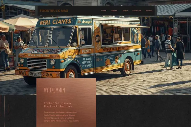 Foodtruck-Website im Retro-Diner-Stil