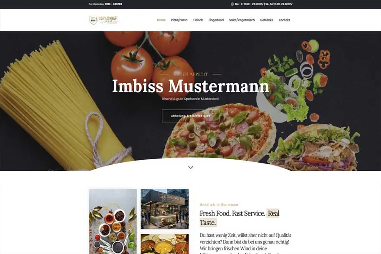 Website-Vorlage für Imbiss und Lieferservice