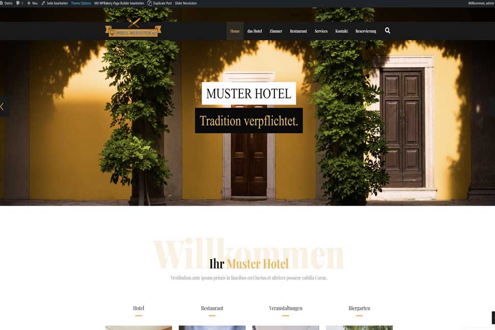Muster Hotel Homepage WordPress