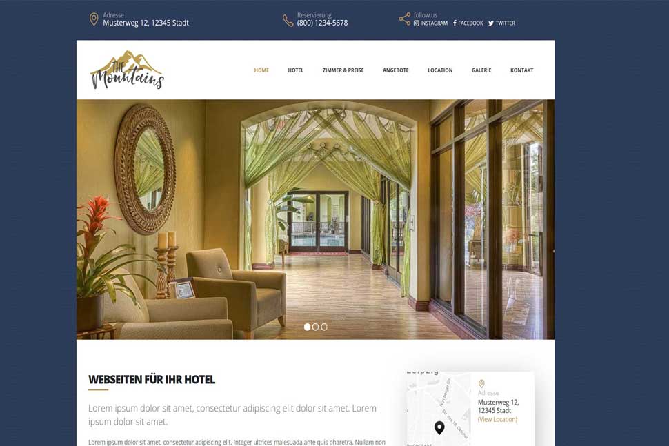 Muster Hotel Homepage WordPress
