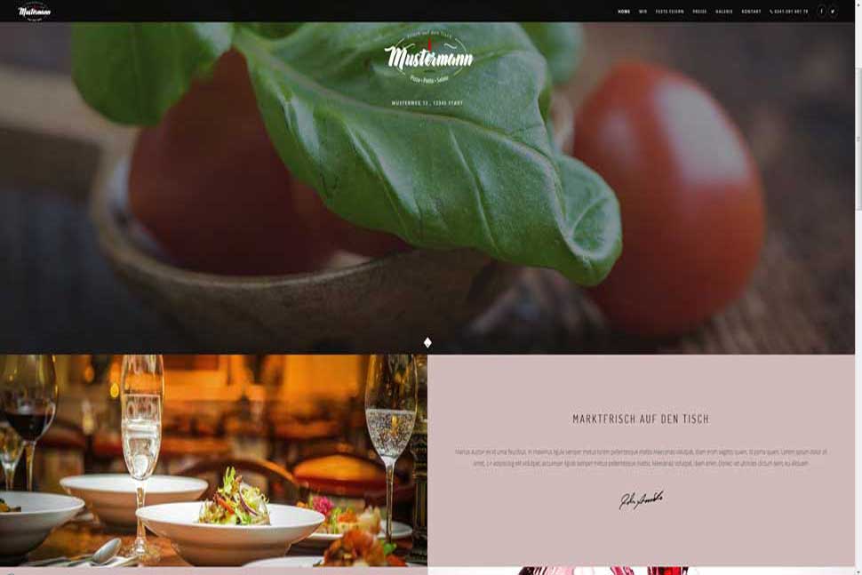 Vorlage Homepage Restaurant