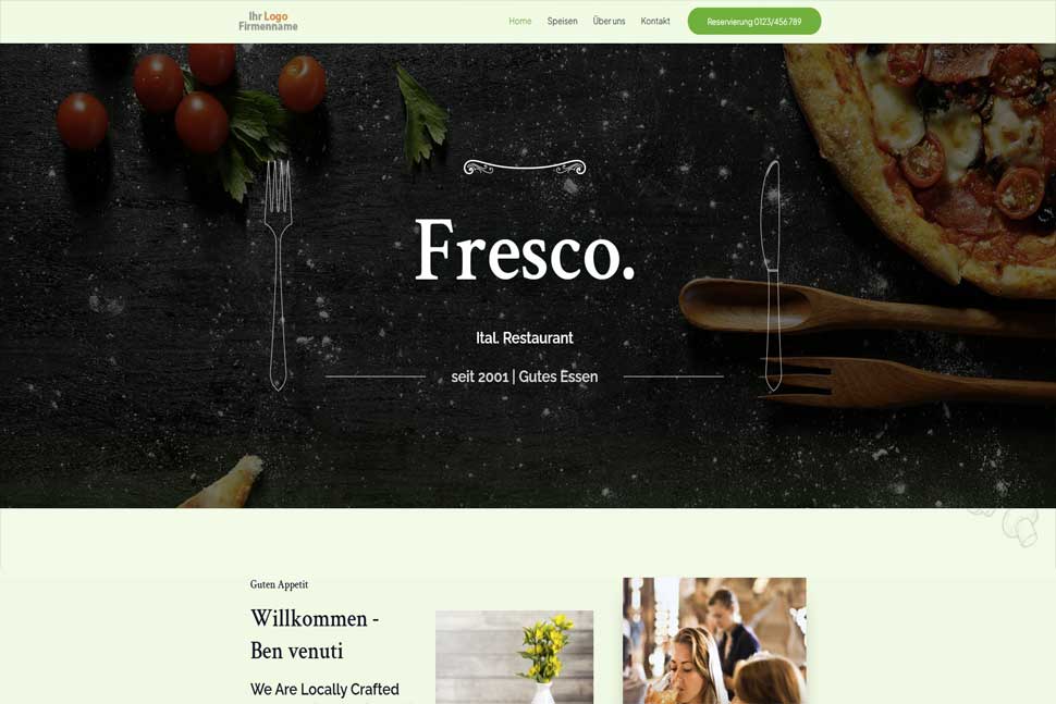 Homepage Restaurant Wordpress Vorlage